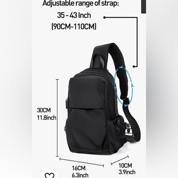 Black sling backpack - Picture 4 of 4